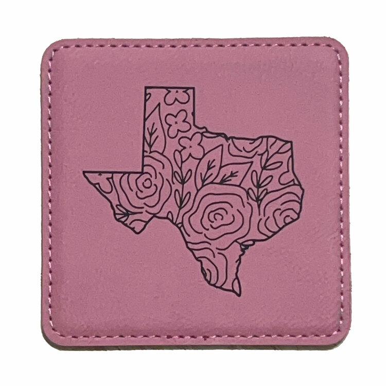  Floral Texas Leatherette  Coaster