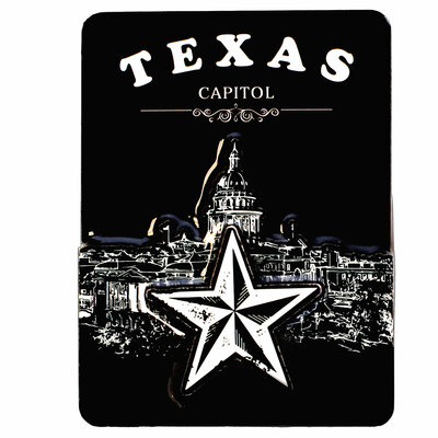 Texas State Capitol Black Epoxy Magnet
