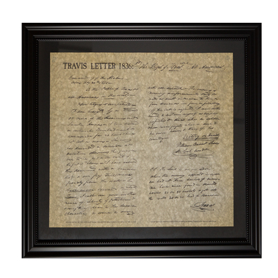 Victory Or Death: Framed William B Travis Letter