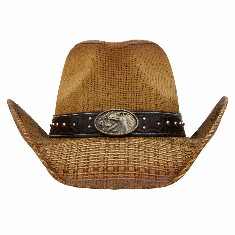 Brown Straw Cowboy Hat  