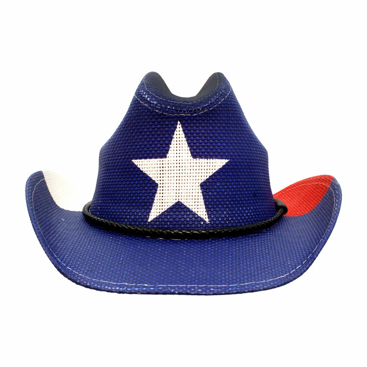 Texas Flag Straw Cowboy Hat - Youth