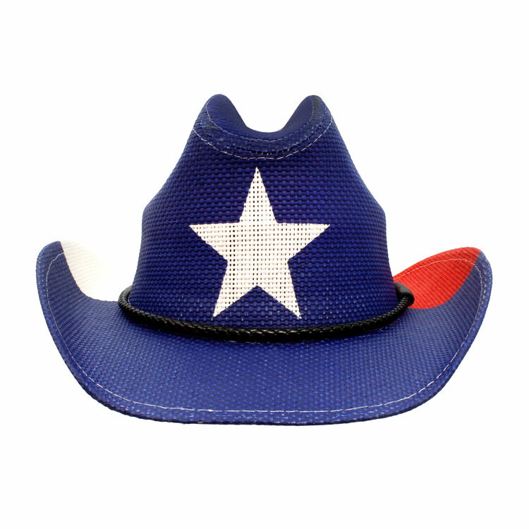Texas Flag Straw Cowboy Hat - Adult