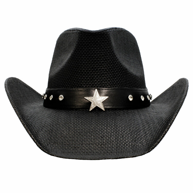 Black Straw Cowboy Hat