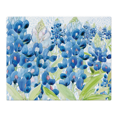 Texas Bluebonnet Field Glass Cutting Board