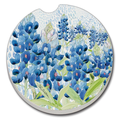 Texas Bluebonnet Field Stone Car Coaster
