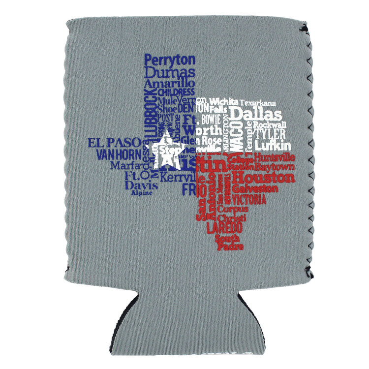 Texas Cities Koozie