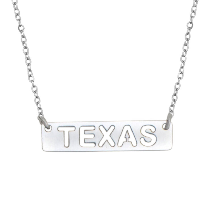 Texas State Name Necklace