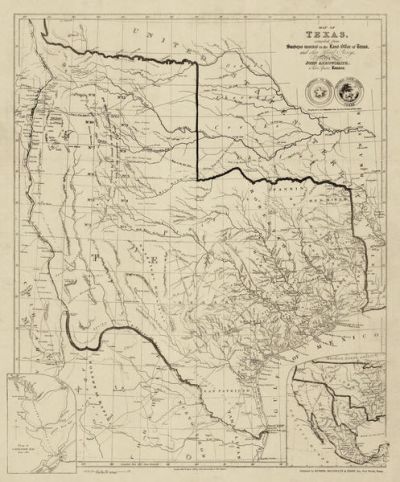 John Arrowsmith Map of Texas Compiled from Surveys recorded in the Land Office of Texas 1841