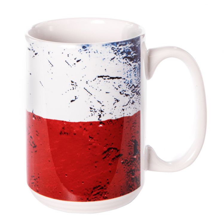 Texas State Flag Sponge-Painted Ceramic Mug