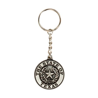 Texas State Seal Pewter Keychain